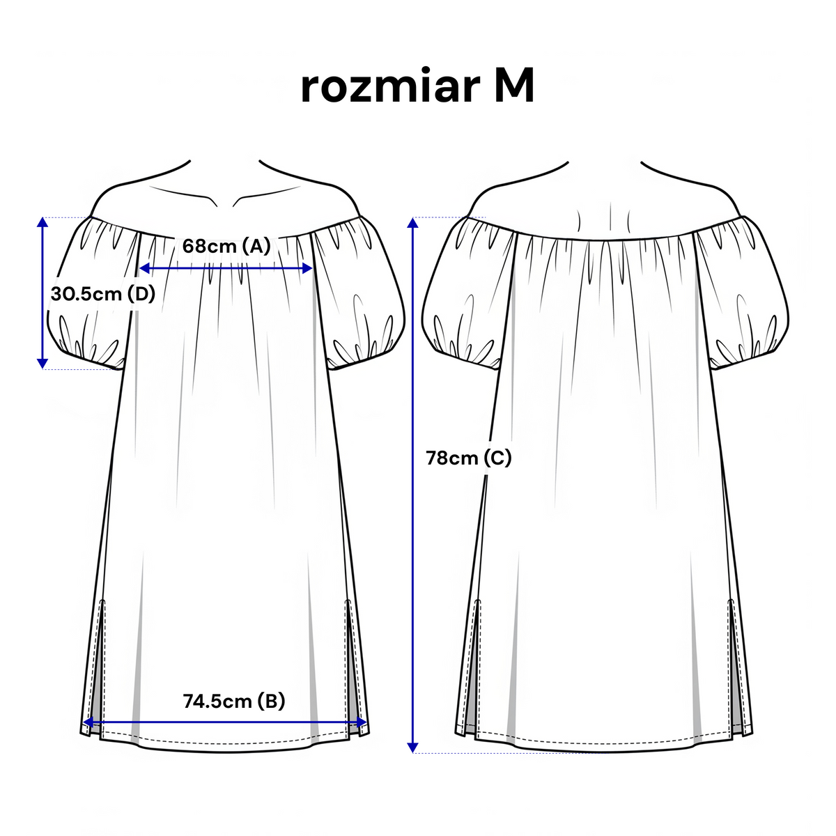 Sukienka hiszpanka z gumą i kieszeniami