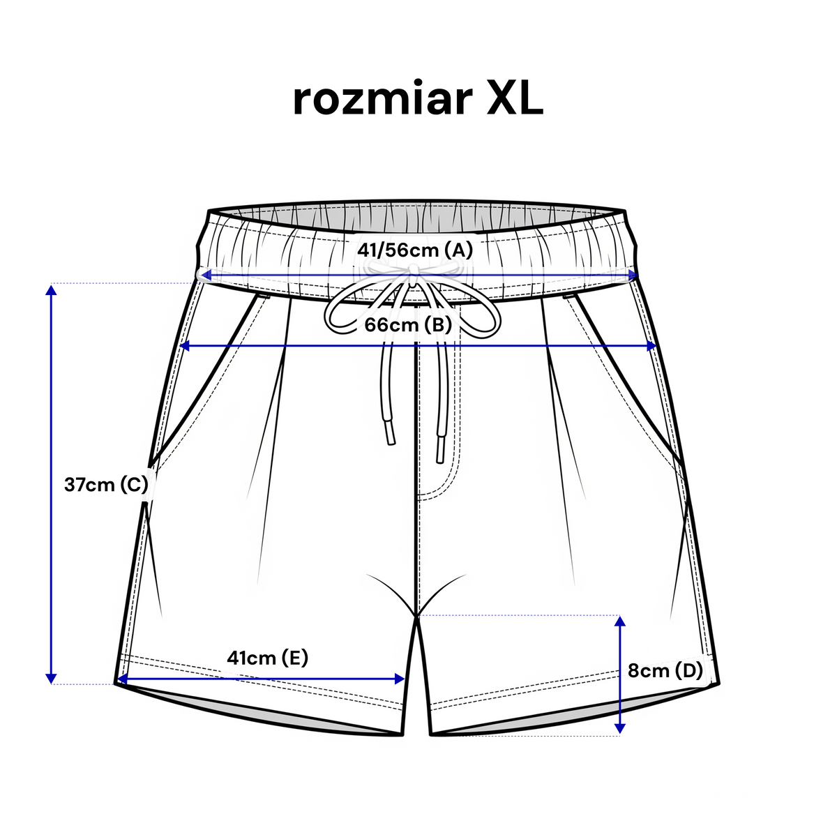 Short sweatpants with pleats - elastic band and decorative string