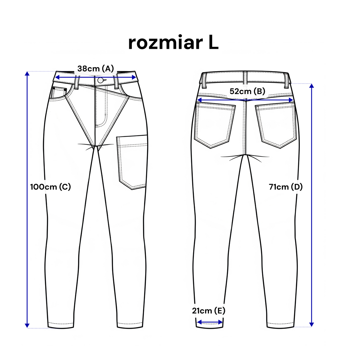 Mom-Hose mit Ziertaschen