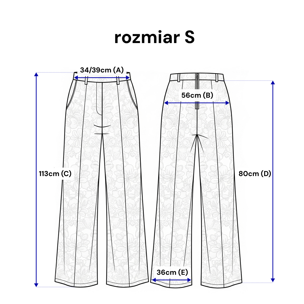 Loose lace trousers with pockets and elastic waist