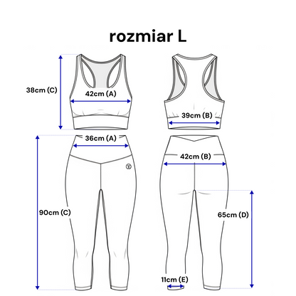 Komplet sportowy legginsy i top – elastyczna prążkowana dzianina