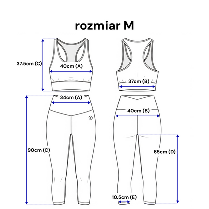 Komplet sportowy legginsy i top – elastyczna prążkowana dzianina
