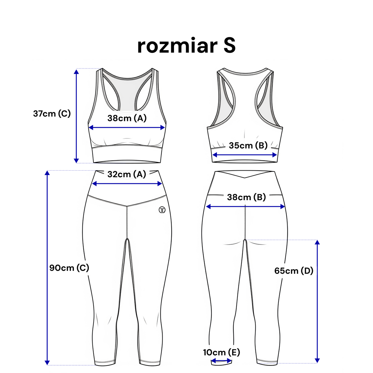 Komplet sportowy legginsy i top – elastyczna prążkowana dzianina