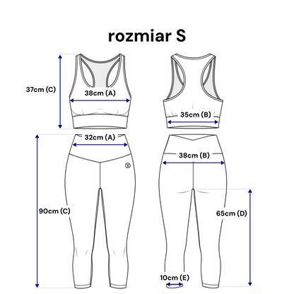 Komplet sportowy legginsy i top – elastyczna prążkowana dzianina