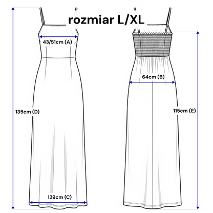 Linen maxi dress with straps – flared and airy