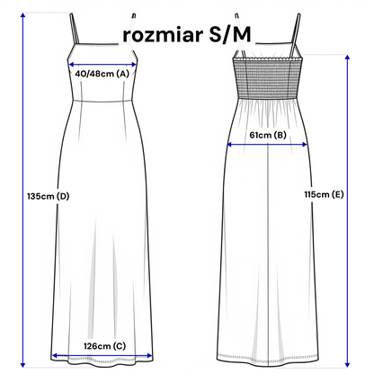 Linen maxi dress with straps – flared and airy