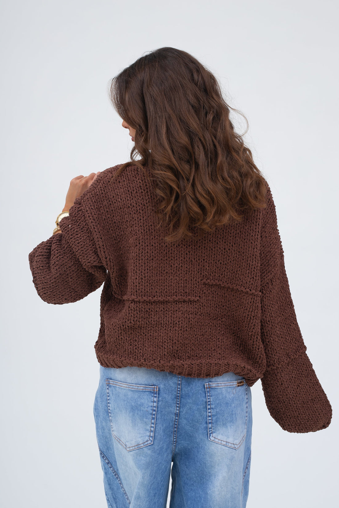 Krótki Sweter o Grubym Splocie LINEA