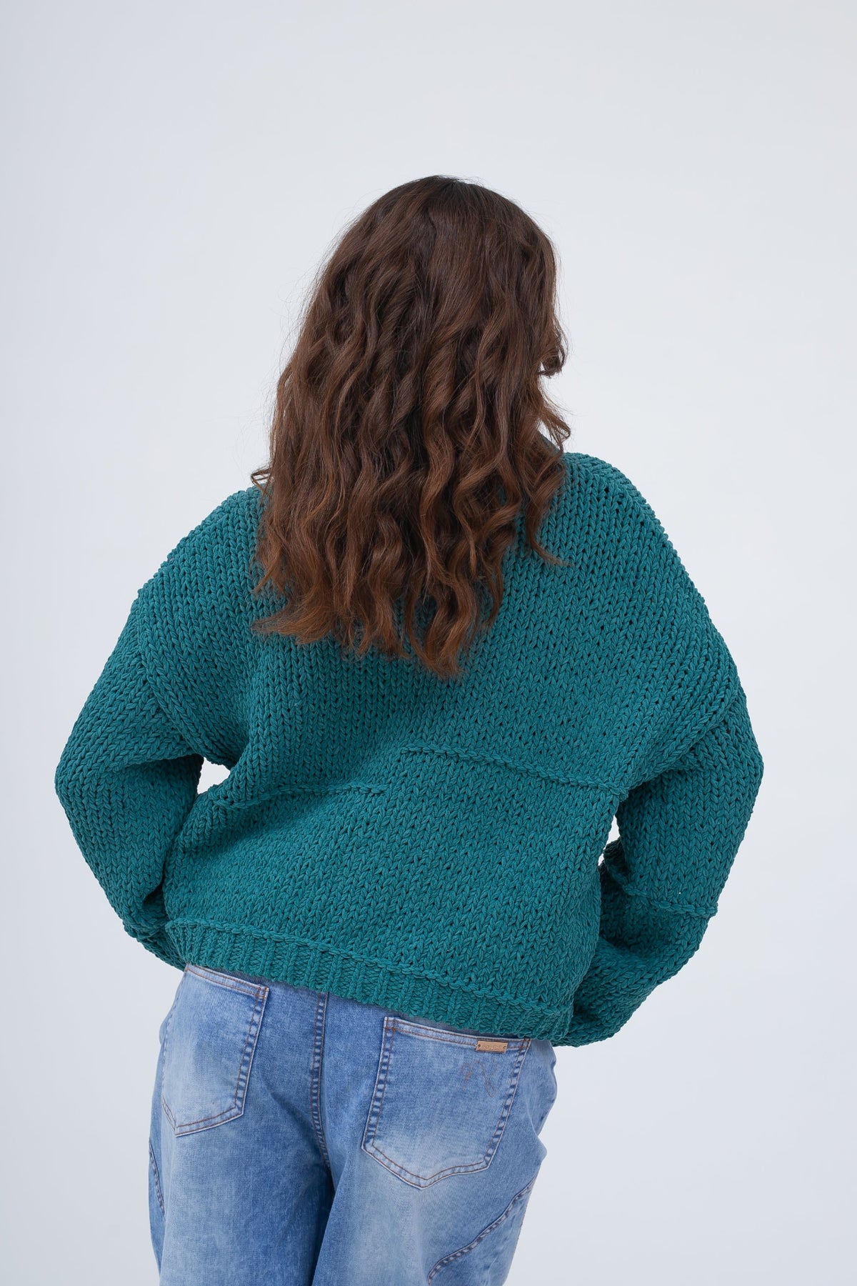 Krótki Sweter o Grubym Splocie LINEA