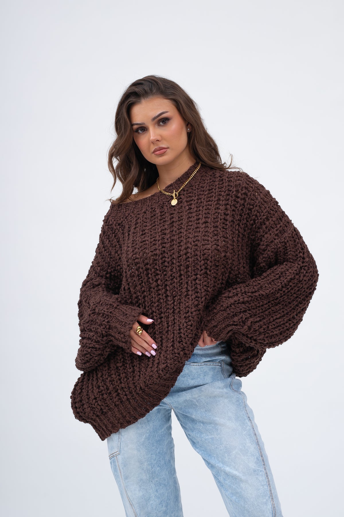 Miękki Sweter Oversize o Grubym Splocie CLOUD