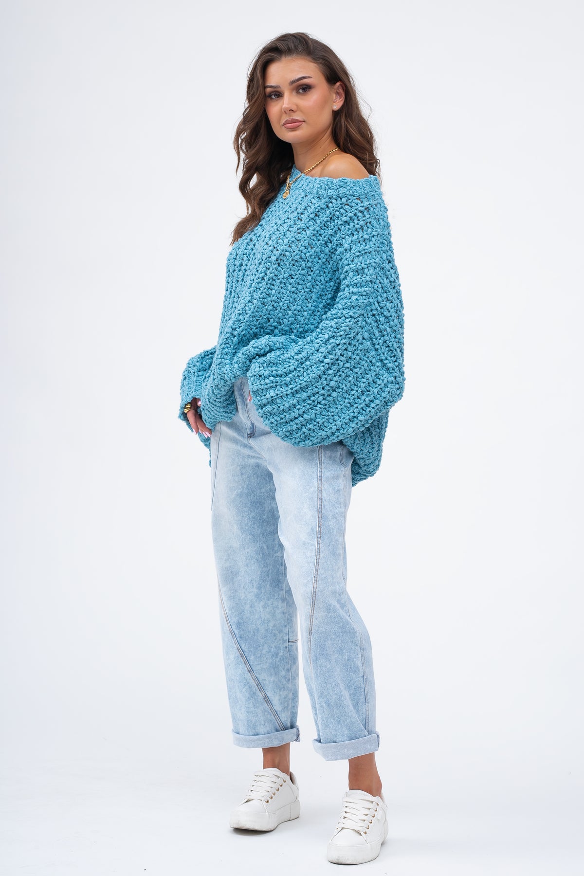 Miękki Sweter Oversize o Grubym Splocie CLOUD