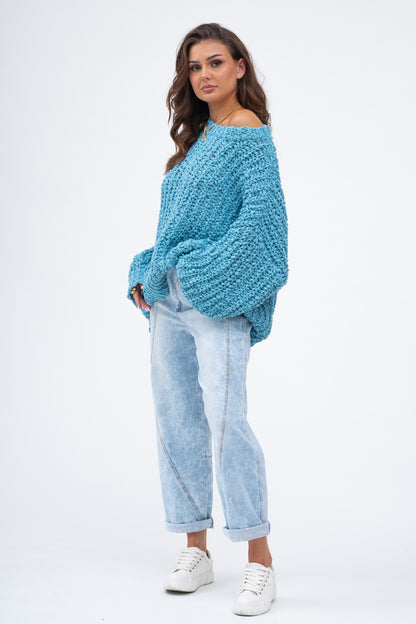 Miękki Sweter Oversize o Grubym Splocie CLOUD