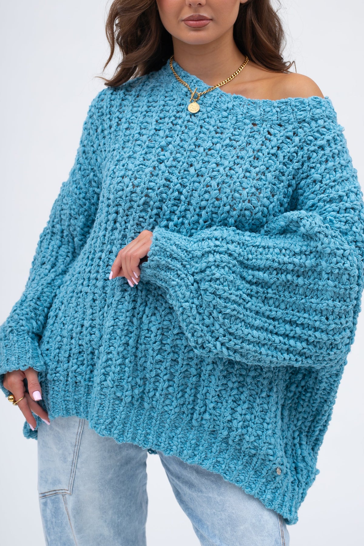 Miękki Sweter Oversize o Grubym Splocie CLOUD