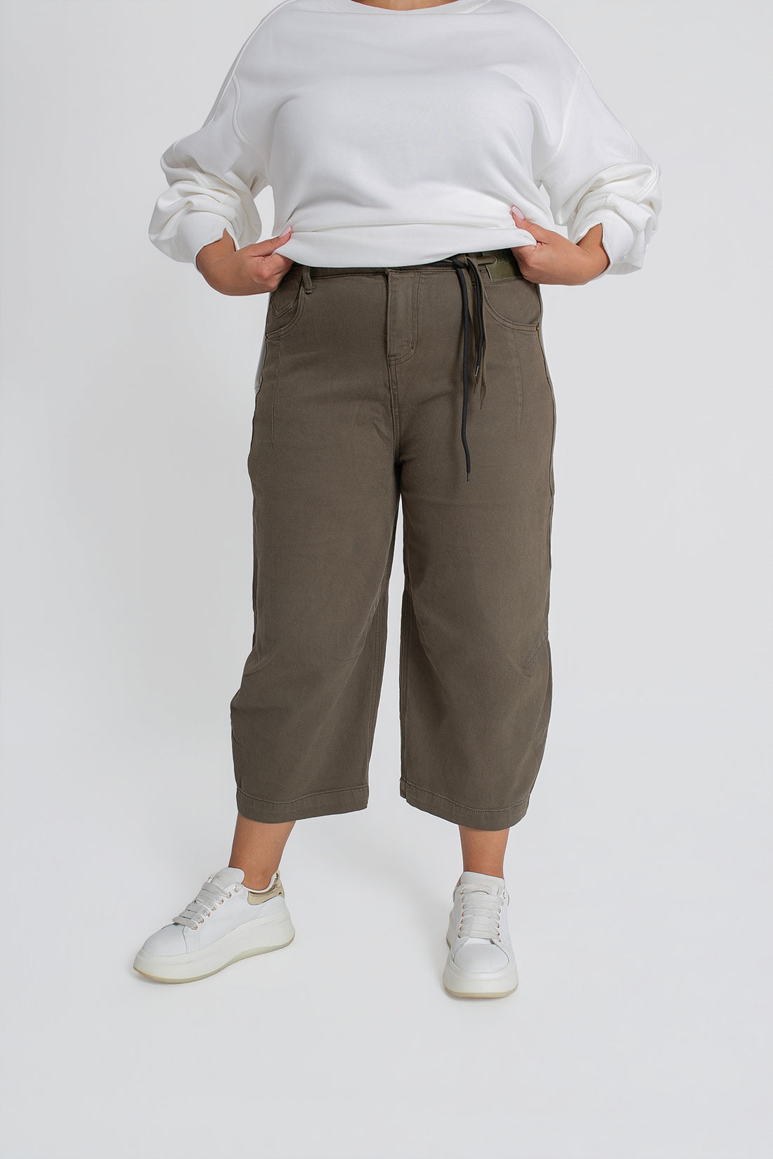 JOY Jeansy damskie 7/8 z wysoką talią