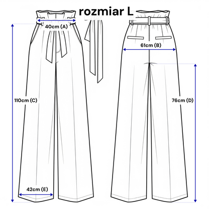 Wide trousers with pleats and a belt – an elegant viscose design