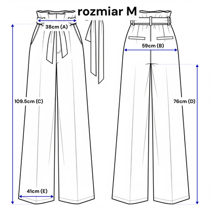 Wide trousers with pleats and a belt – an elegant viscose design
