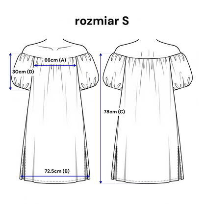 Sukienka hiszpanka z gumą i kieszeniami