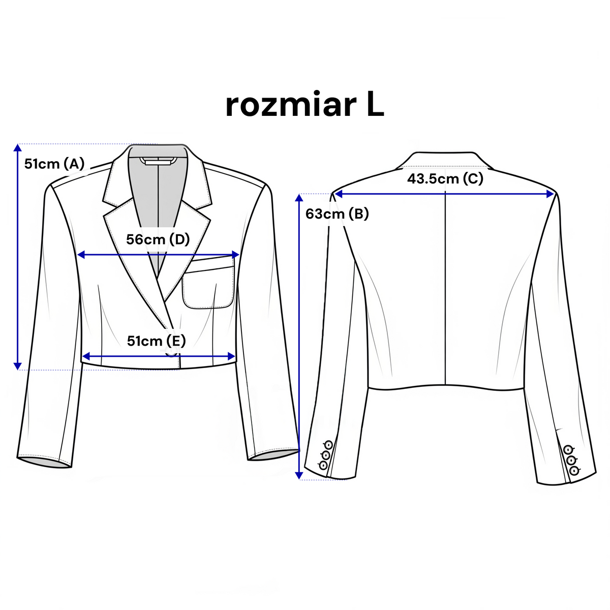 Krótki żakiet dwurzędowy – luźny krój