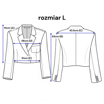 Krótki żakiet dwurzędowy – luźny krój