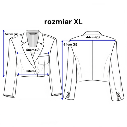 Krótki żakiet dwurzędowy – luźny krój