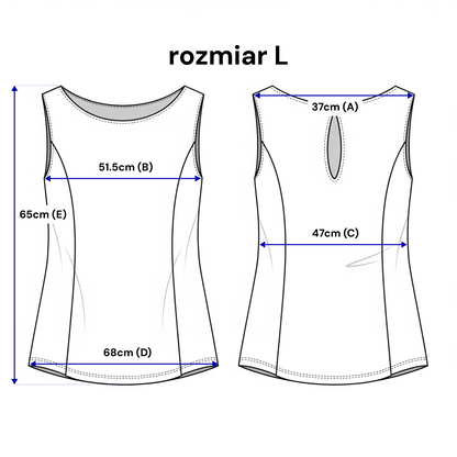 Taliowany top bez rękawów z półokrągłym dekoltem – elegancki minimalizm