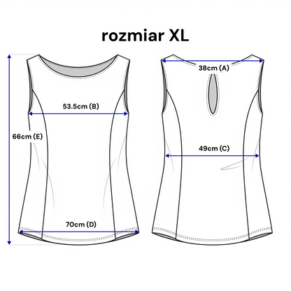 Taliowany top bez rękawów z półokrągłym dekoltem – elegancki minimalizm