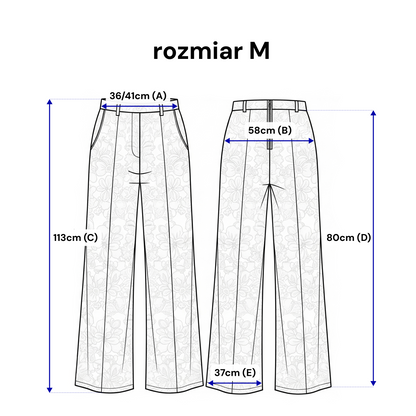 Loose lace trousers with pockets and elastic waist