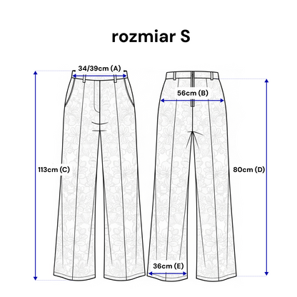 Loose lace trousers with pockets and elastic waist