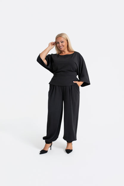 PLUMA Bluzka damska kimono z wiązaniem