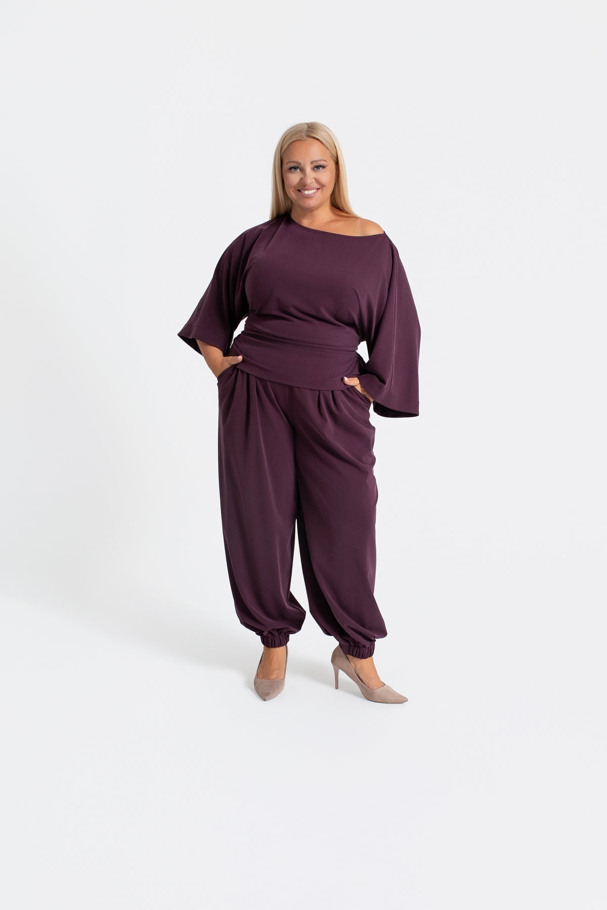 PLUMA Bluzka damska kimono z wiązaniem