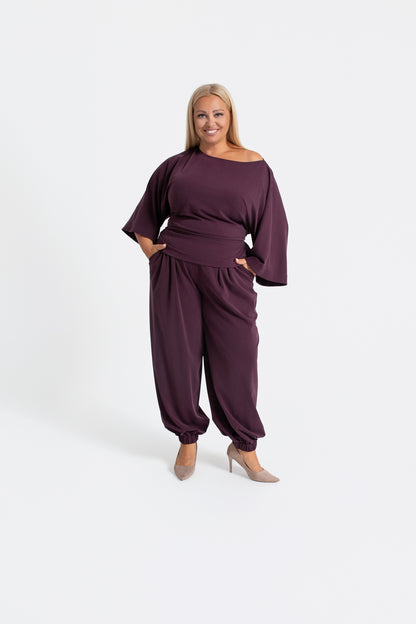 PLUMA Bluzka damska kimono z wiązaniem
