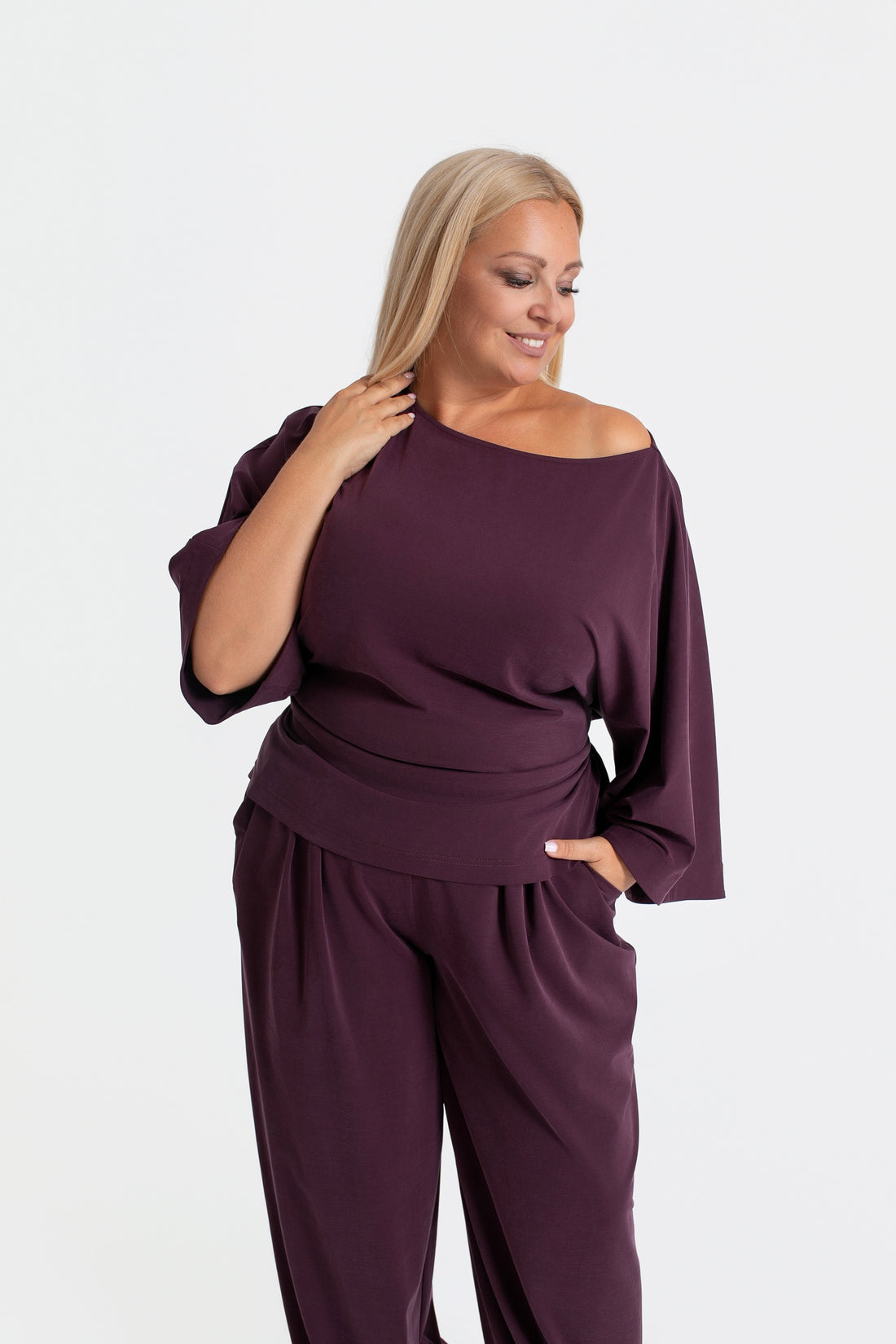 PLUMA Bluzka damska kimono z wiązaniem