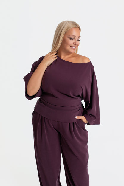PLUMA Bluzka damska kimono z wiązaniem