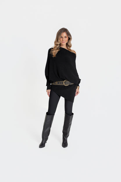 ALMA Sweter damski asymetryczny oversize