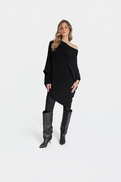 ALMA Sweter damski asymetryczny oversize