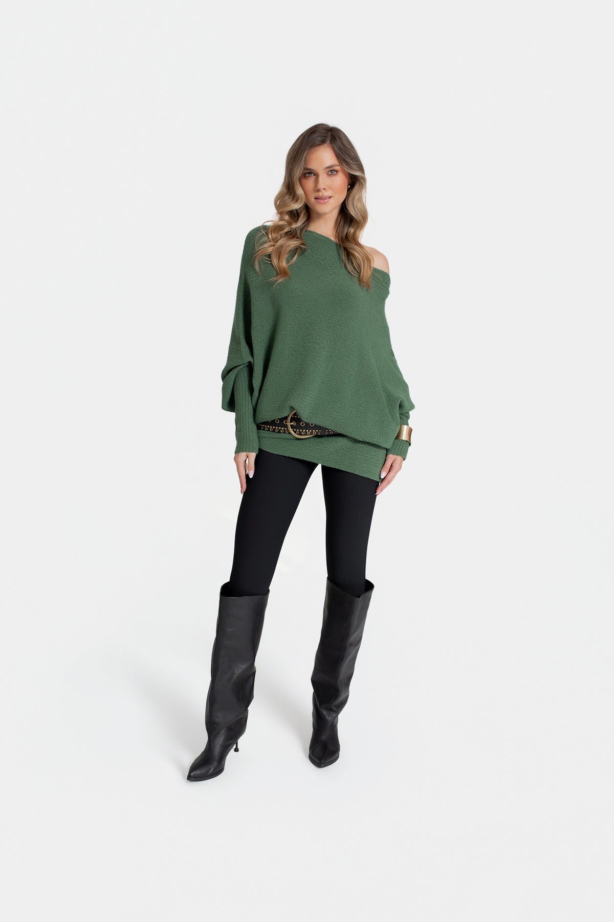 ALMA Sweter damski asymetryczny oversize