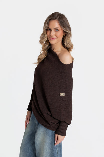 ALMA Sweter damski asymetryczny oversize