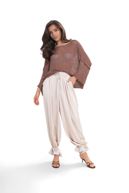 ARYA Luźny sweter damski ażurowy oversize