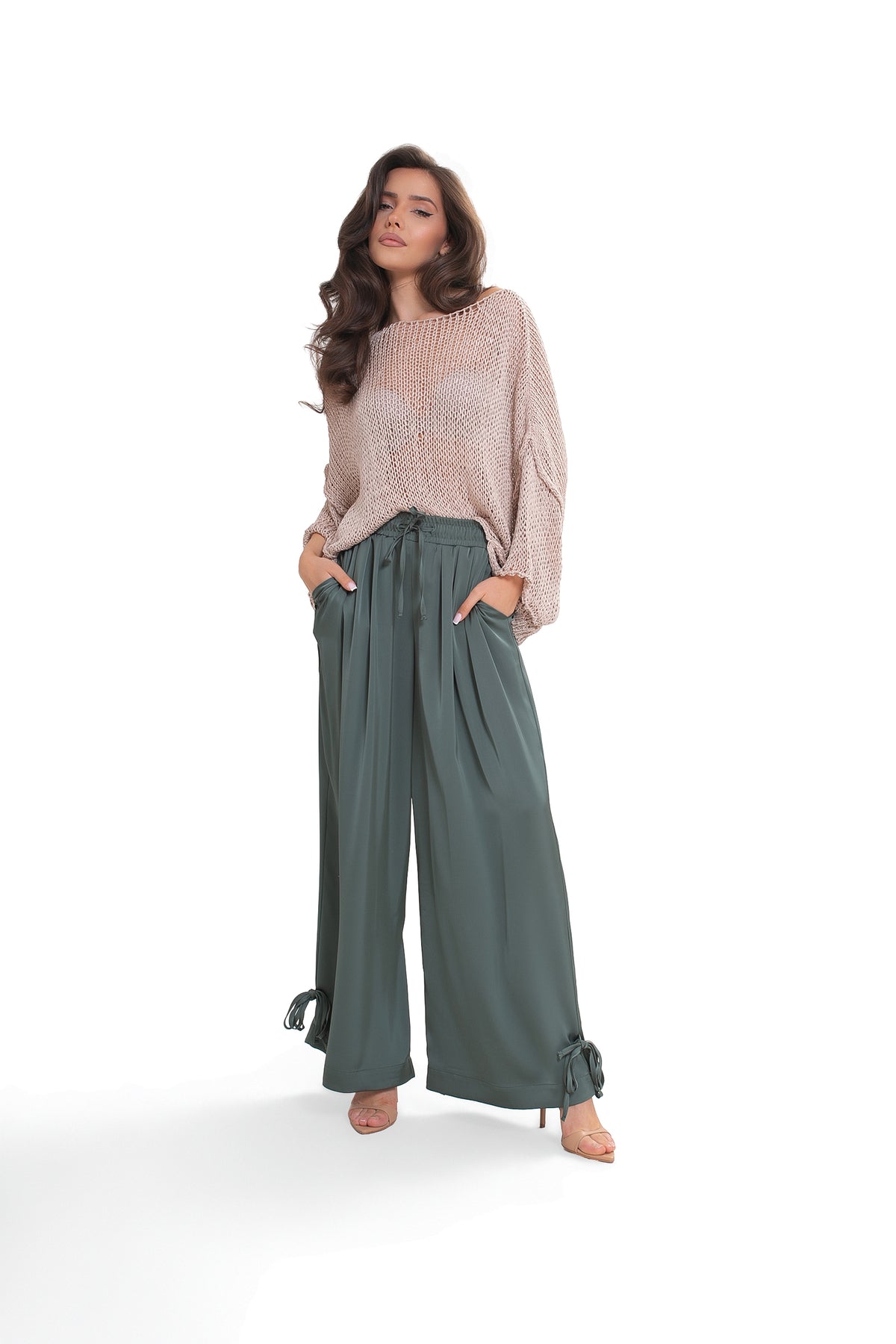 ARYA Luźny sweter damski ażurowy oversize