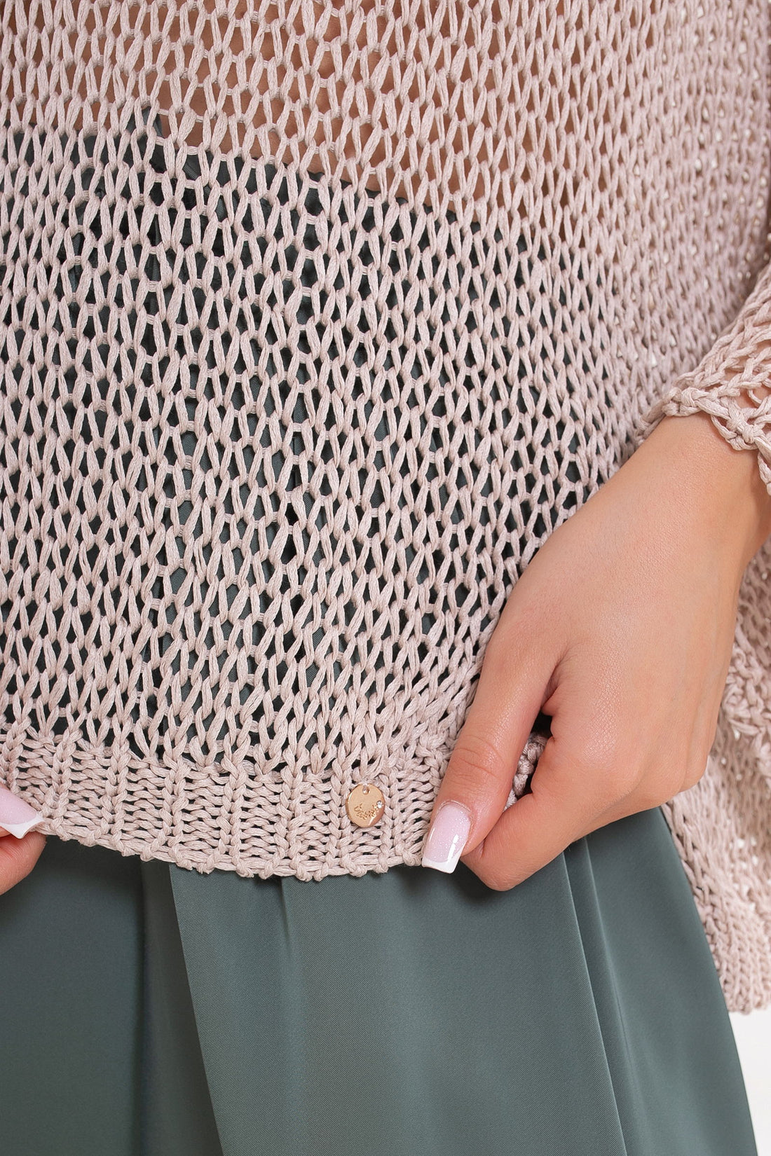 ARYA Luźny sweter damski ażurowy oversize