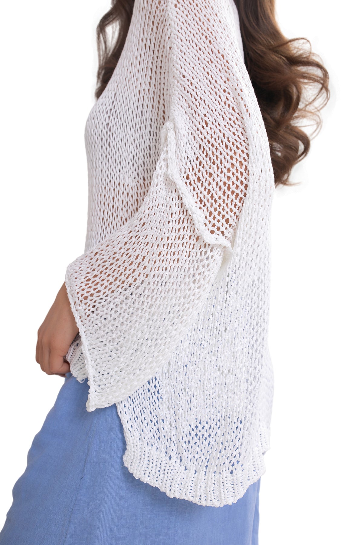 ARYA Luźny sweter damski ażurowy oversize