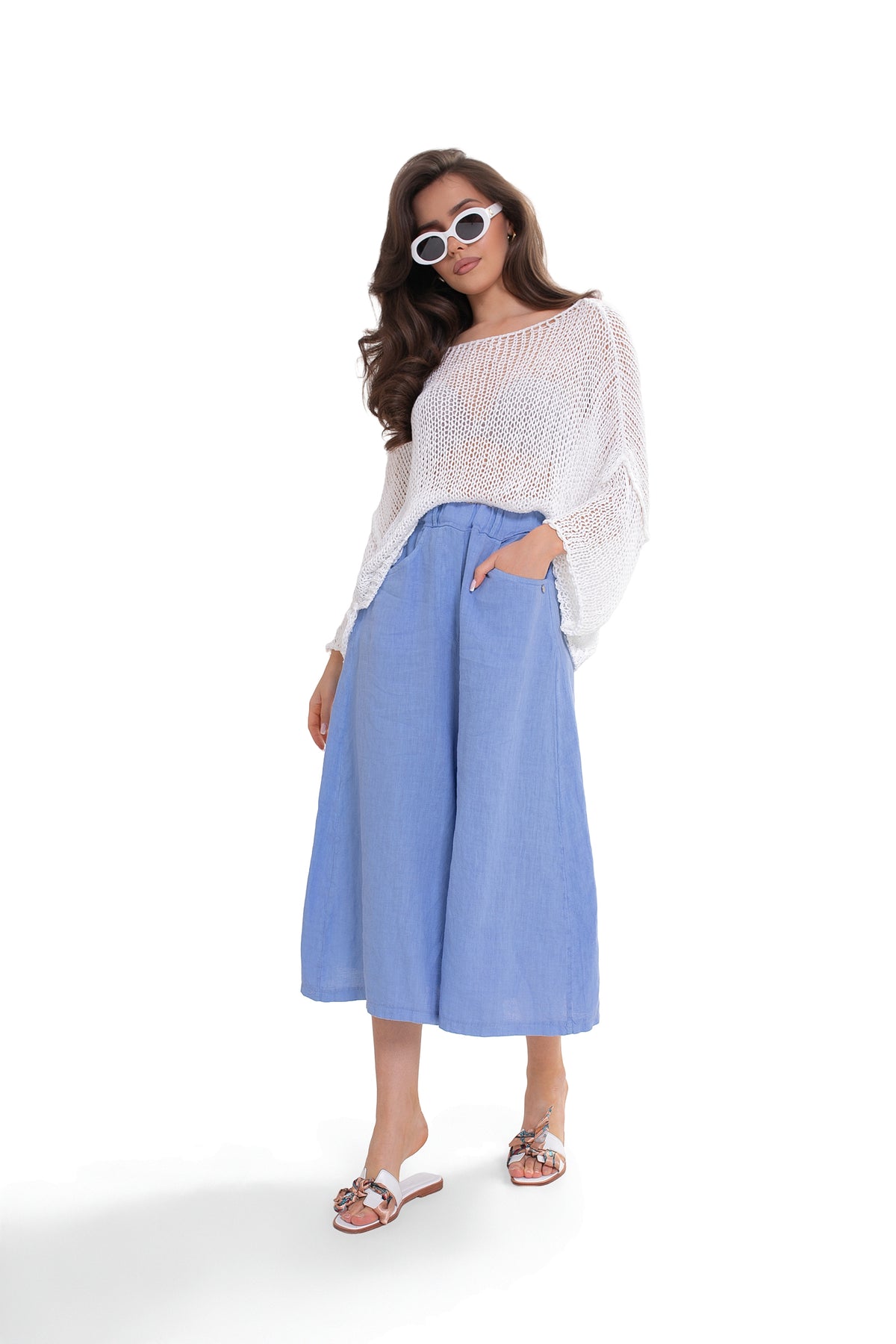 ARYA Luźny sweter damski ażurowy oversize