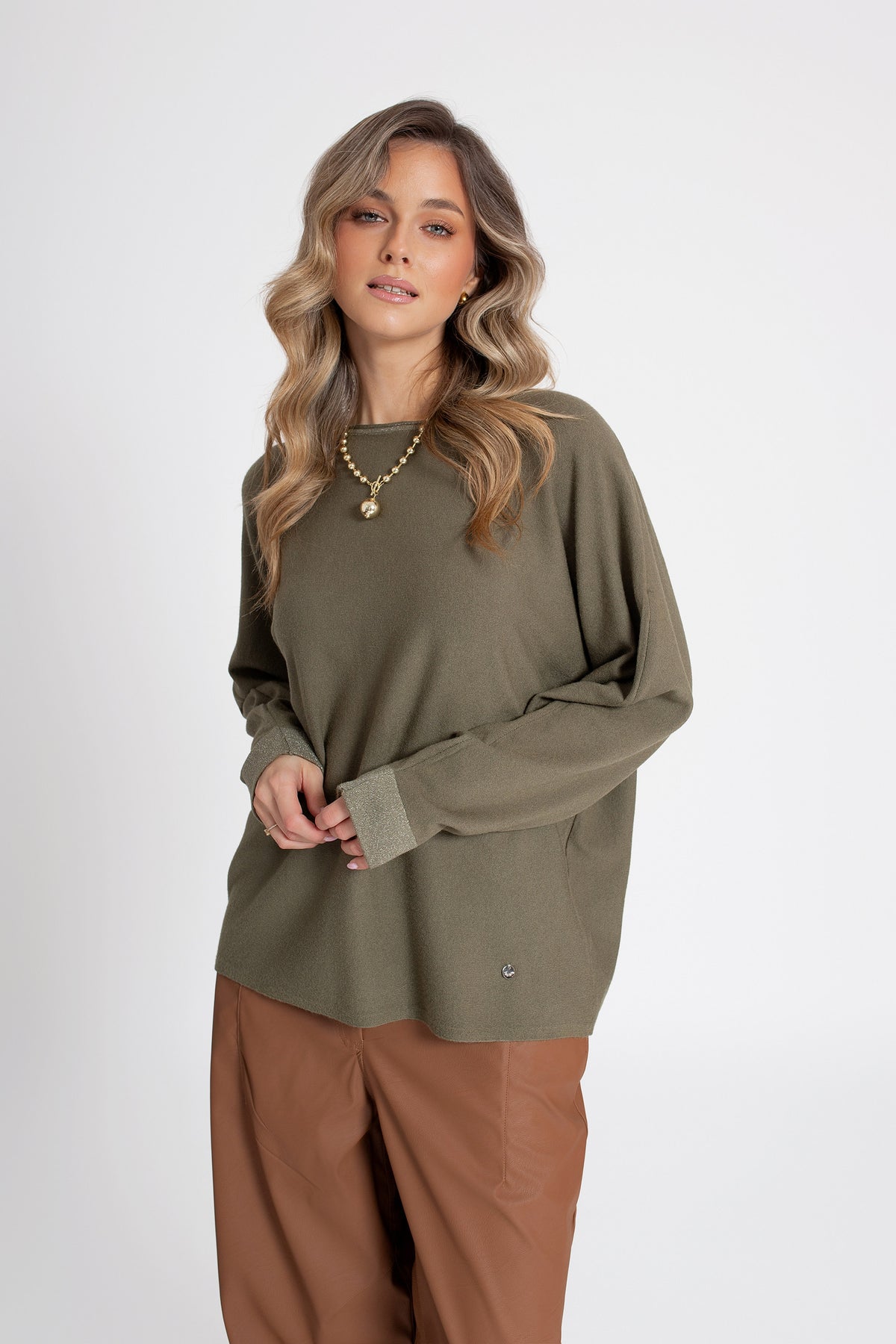 BIANCA Sweter damski oversize z kimonowym rękawem