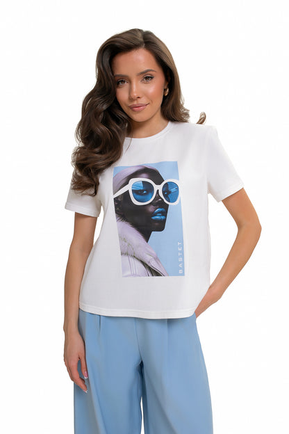 Bawełniany T-shirt damski Bastet Girl
