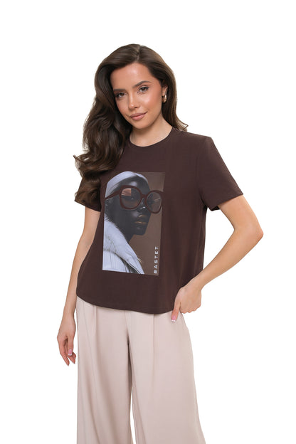 Bawełniany T-shirt damski Bastet Girl