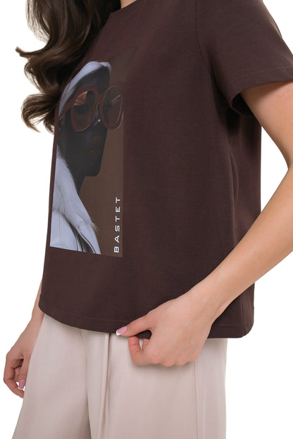 Bawełniany T-shirt damski Bastet Girl