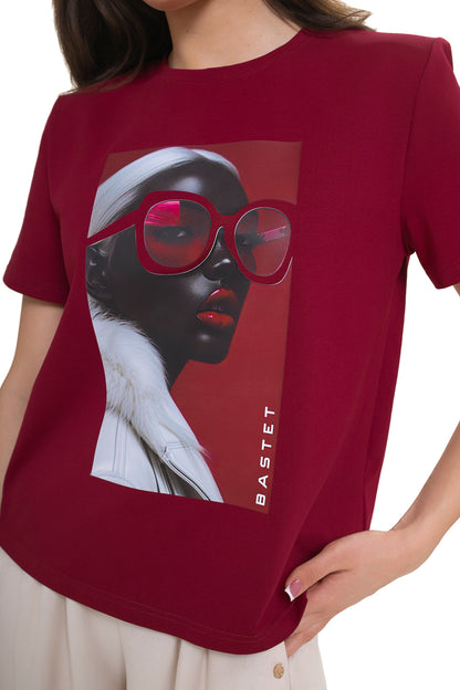 Bawełniany T-shirt damski Bastet Girl