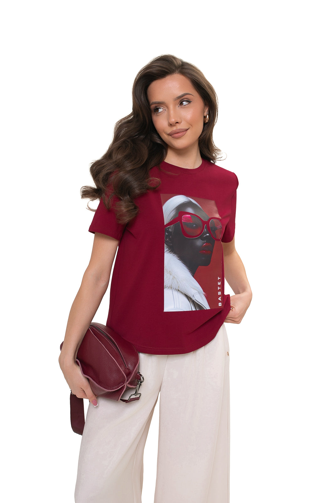 Bawełniany T-shirt damski Bastet Girl