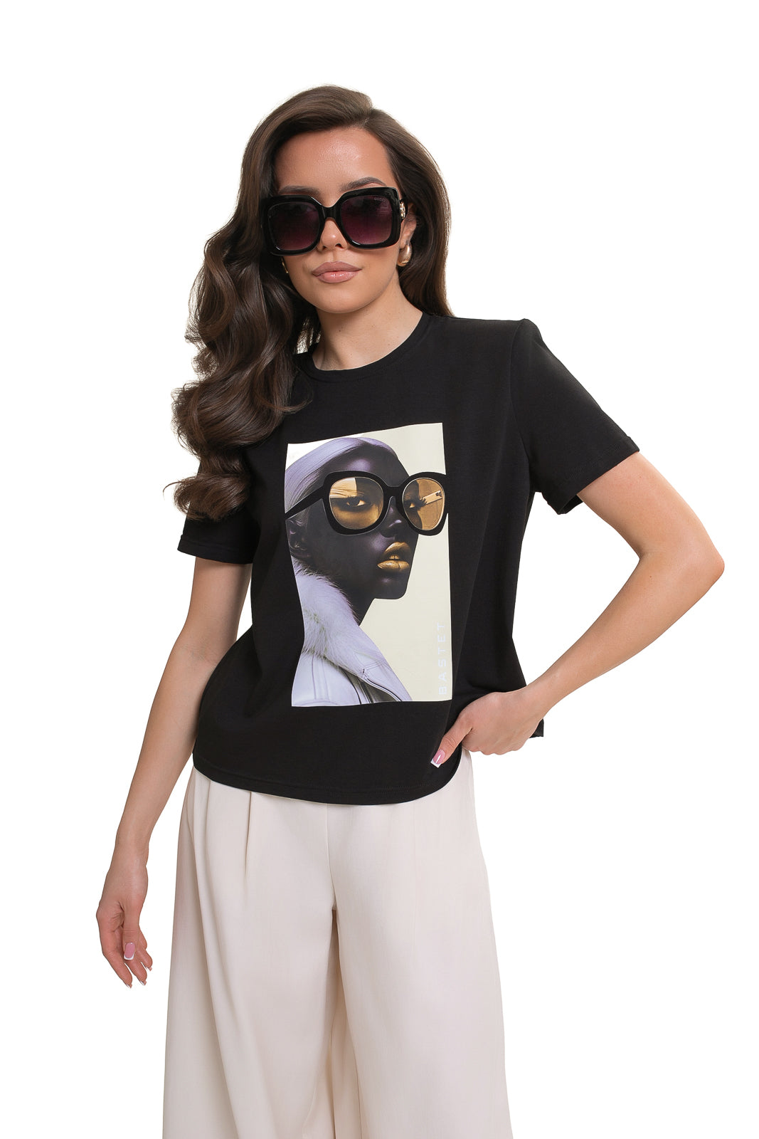 Bawełniany T-shirt damski Bastet Girl