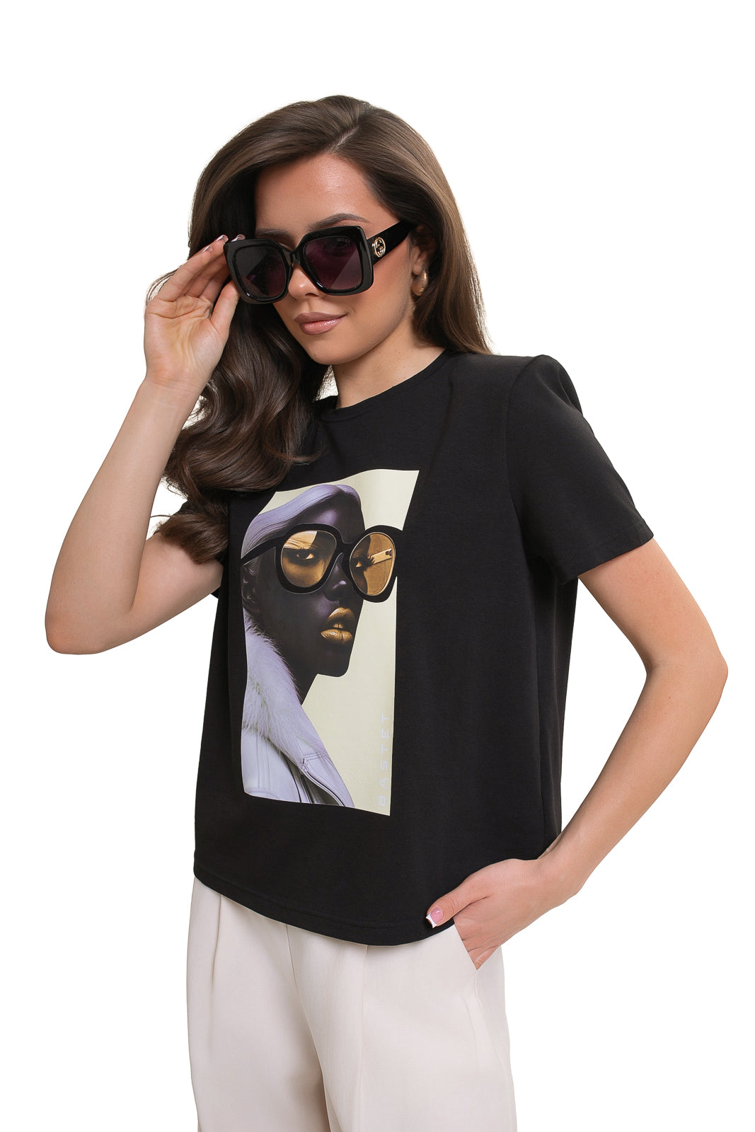 Bawełniany T-shirt damski Bastet Girl