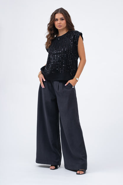 Błyszczący Top Warkoczowy z Cekinami GLOW